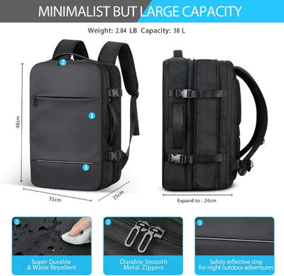 Expandable Travel Anti-theft Waterproof Weekend Backpack